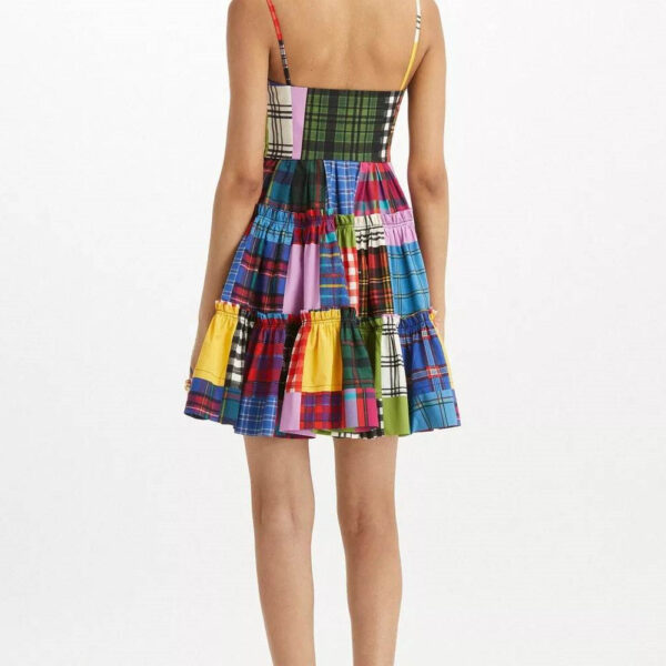 Plaid Printed Slip Dress For Women - Image 2