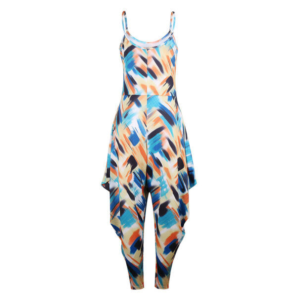 Printed Loose Suspenders Women Jumpsuit - Image 5