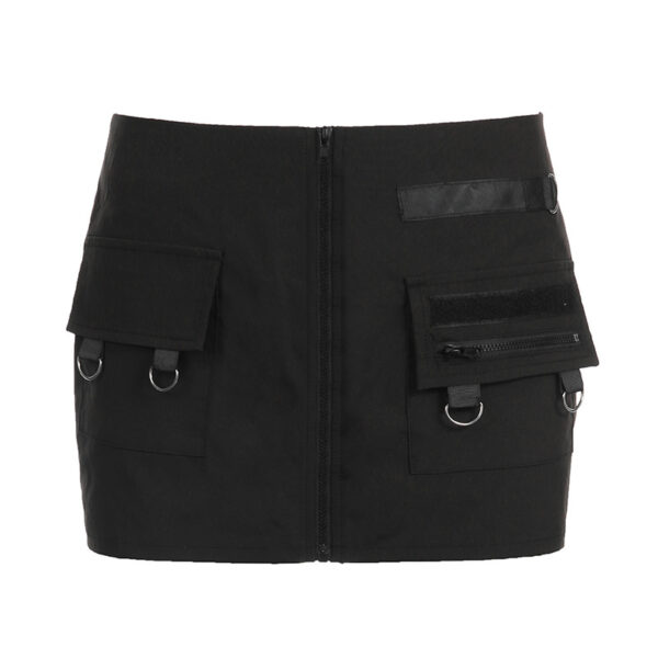 Stitching Metal Buckle Hip Skirt - Image 7