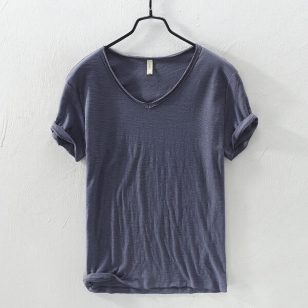 Simple Cotton Thin Breathable Slim Fit Short T-shirt - Image 7