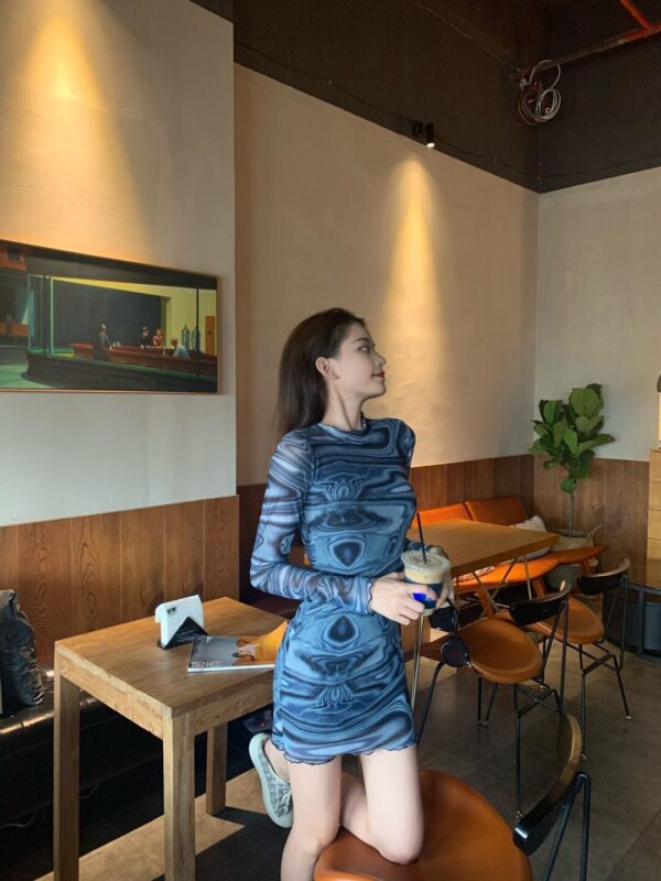 Tight-fitting Zebra Pattern Dress - Image 3