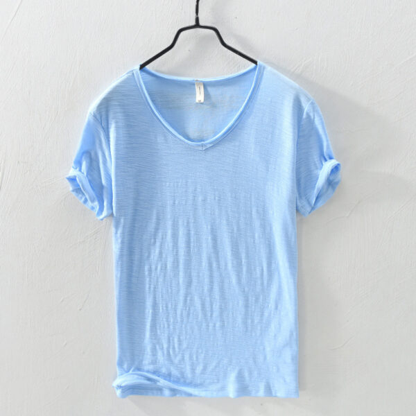 Simple Cotton Thin Breathable Slim Fit Short T-shirt - Image 10