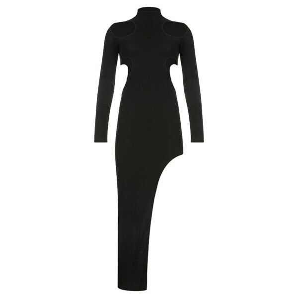 Hollow Irregular Design Slim Dress - Image 3
