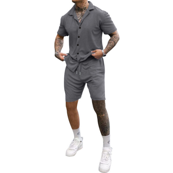 Casual Cozy Short-sleeved Mono-color Loose Two-piece Suit