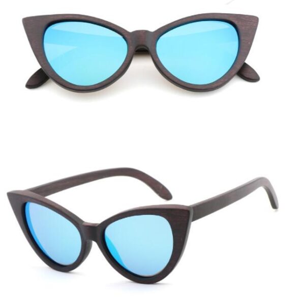 Bamboo Wood Glasses Cat Eye Polarized - Image 7