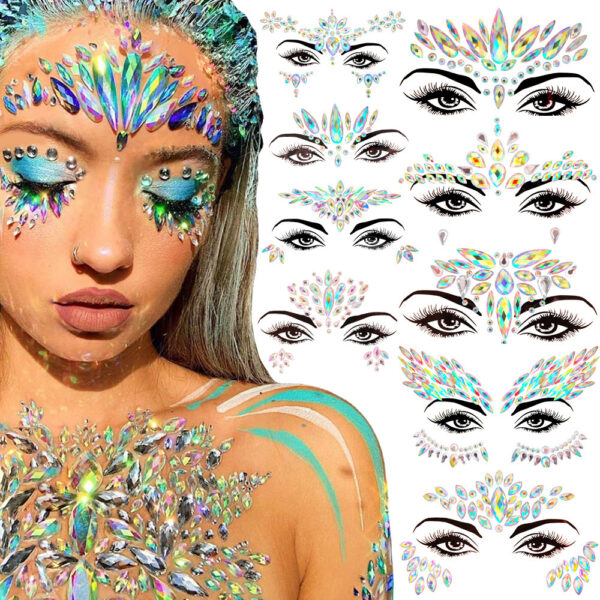 Resin Carnival Drill Sticker Masquerade Face Decoration - Image 10
