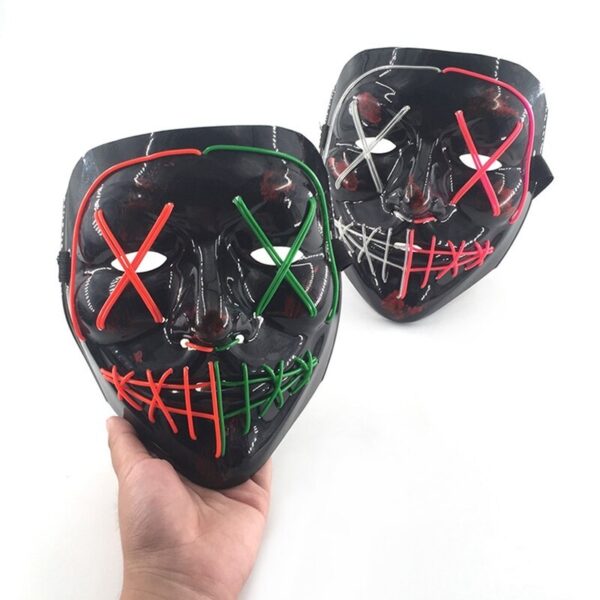 Scary face with blood horror thriller LED glow mask - Image 2