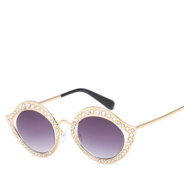 Metal Diamond Frame Cat Eye Sunglasses - Image 2