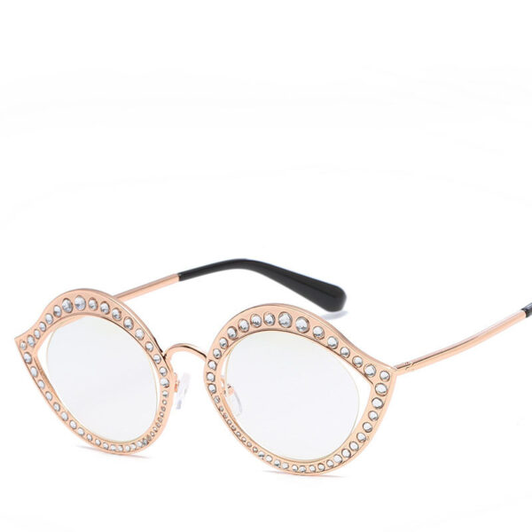 Metal Diamond Frame Cat Eye Sunglasses - Image 6