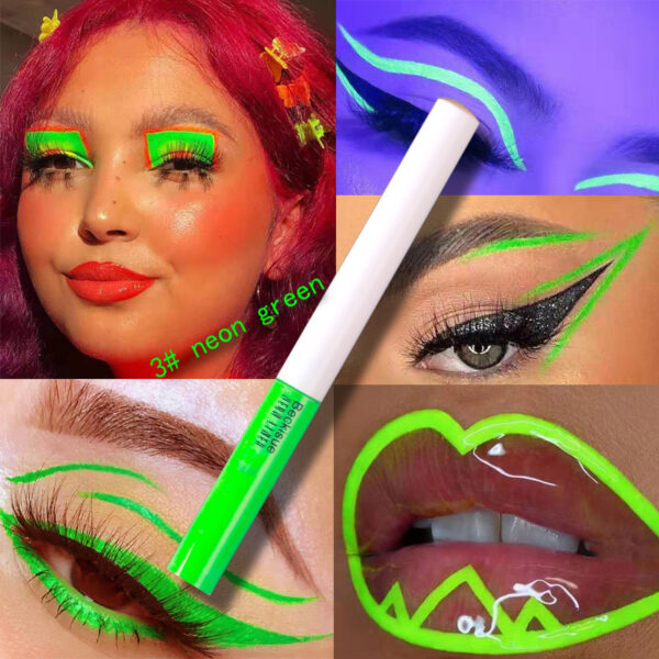 Cosmetic Pigment UV Neon Makeup Liquid Glitter Quick Dry Glow in the Dark - Image 3