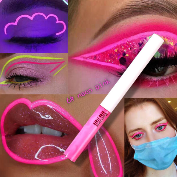 Cosmetic Pigment UV Neon Makeup Liquid Glitter Quick Dry Glow in the Dark - Image 8