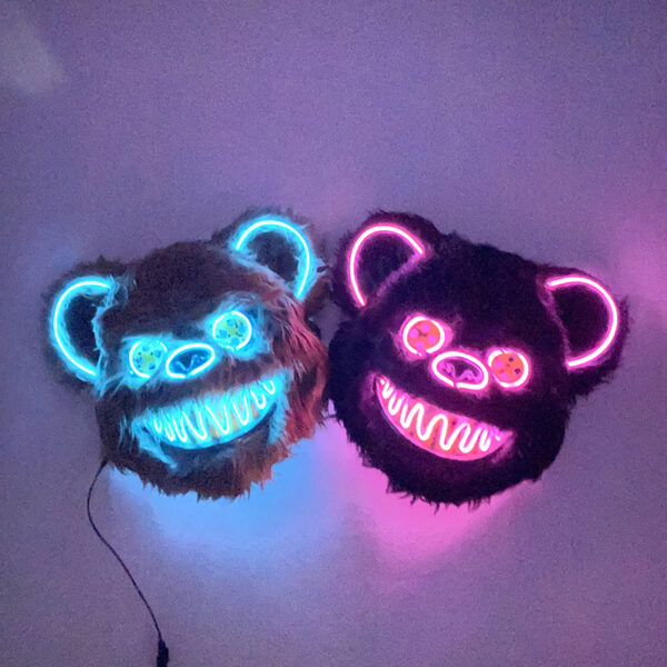 Horror Thriller Bloody Bear EL Luminous Music Festival Mask - Image 10
