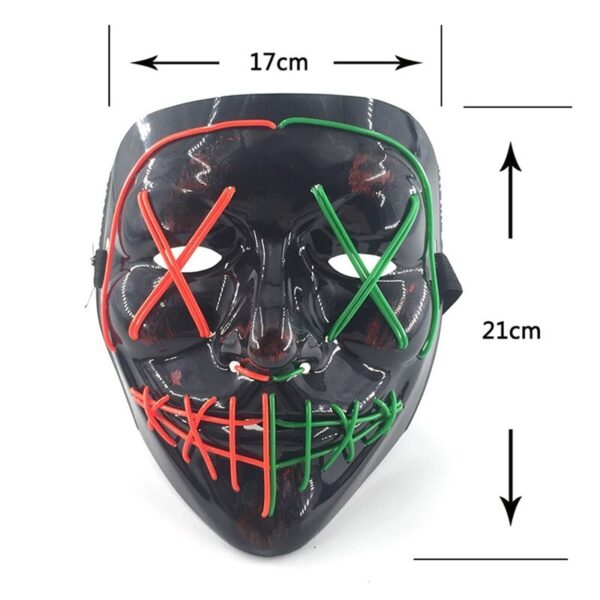 Scary face with blood horror thriller LED glow mask - Image 3