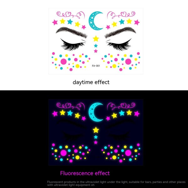 Festival Fluorescent Face Pasters Waterproof Masquerade - Image 2