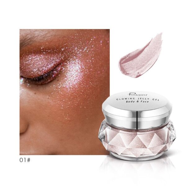 Face Highlighter Jelly Gel Mermaid Eyeshadow Glow Body Glitter Iluminador - Image 4
