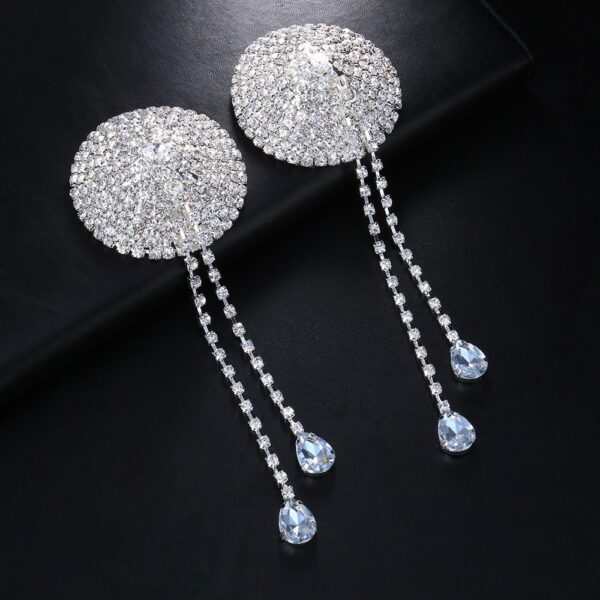 Water Droplet Tassel Circular Chest Nipple Patch - Image 4