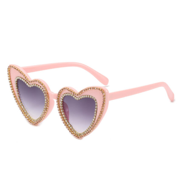 Fashion Peach Heart Diamond Sunglasses - Image 5