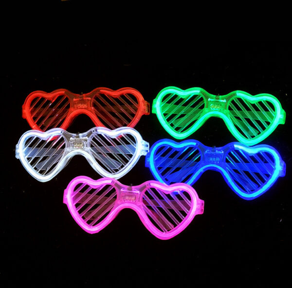 Glow Heart Cold Light Plastic Glasses