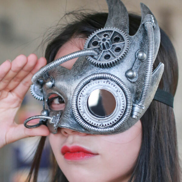 Mechanical Steampunk Retro Half Face Mask - Image 6
