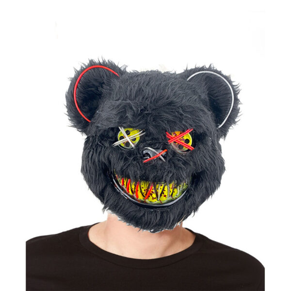 Horror Thriller Bloody Bear EL Luminous Music Festival Mask - Image 3