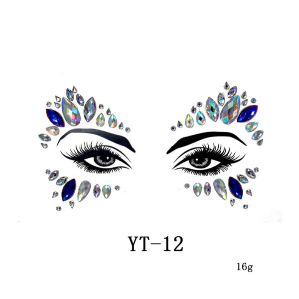 Drill Electric Syllable Rhinestone Face Sticker (Environmentally Friendly Resin) - Image 2