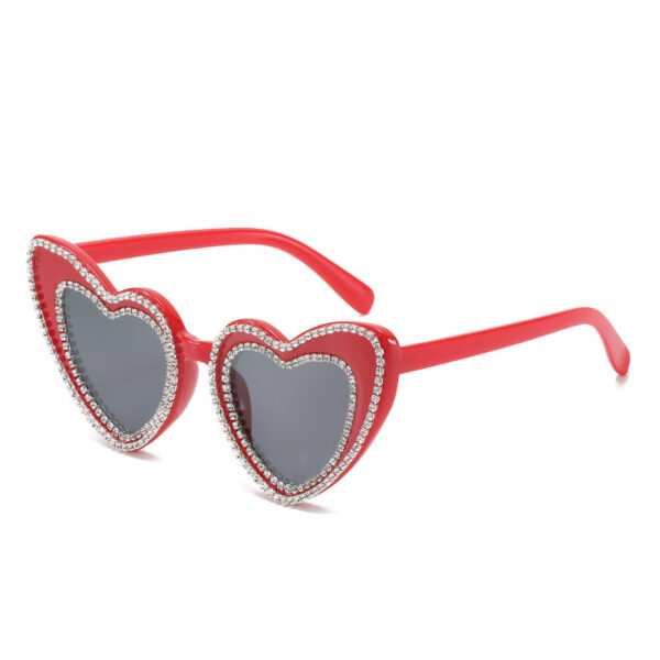 Fashion Peach Heart Diamond Sunglasses - Image 3