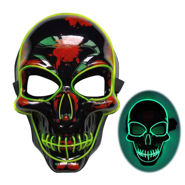 Skeleton Mask LED Glow Scary - Image 3