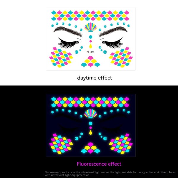 Festival Fluorescent Face Pasters Waterproof Masquerade - Image 4