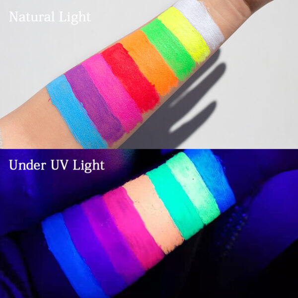Cosmetic Pigment UV Neon Makeup Liquid Glitter Quick Dry Glow in the Dark - Image 2