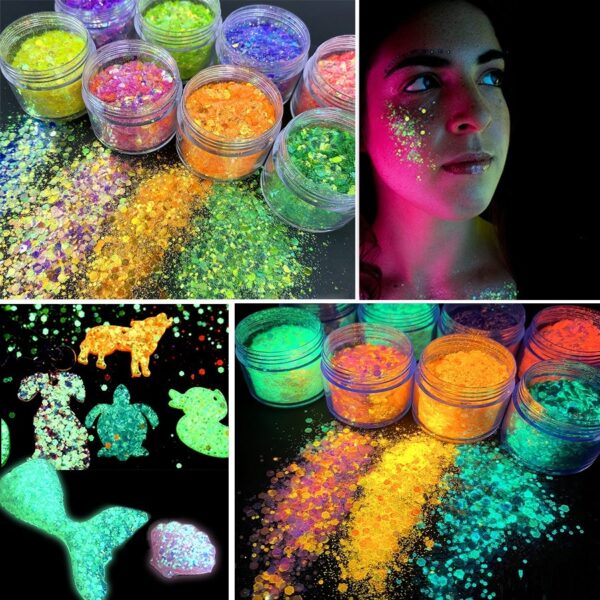 Festival UV Glow Makeup Glitter Powder - Image 2