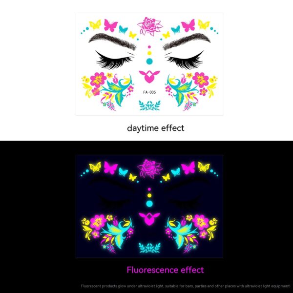 Festival Fluorescent Face Pasters Waterproof Masquerade - Image 6