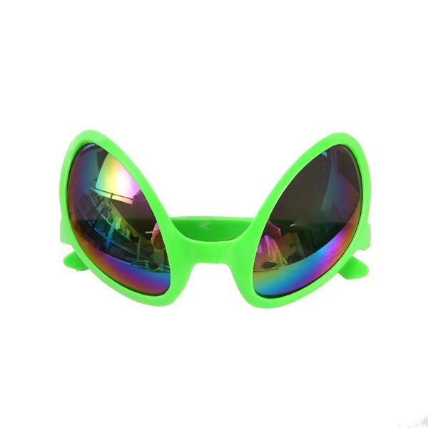 Alien Hair Hoop Silver Green Funny Glasses - Image 7