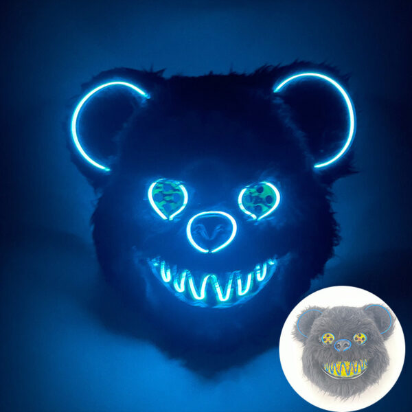 Horror Thriller Bloody Bear EL Luminous Music Festival Mask - Image 4