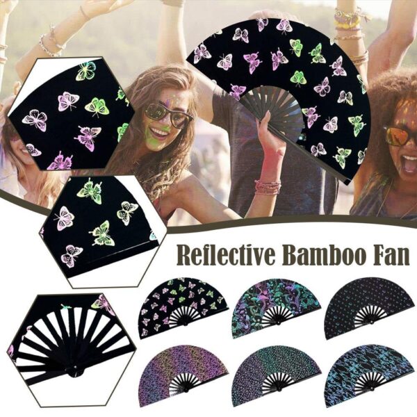 Reflective Cloth Bamboo Fan Cool Reflective Fan - Image 8