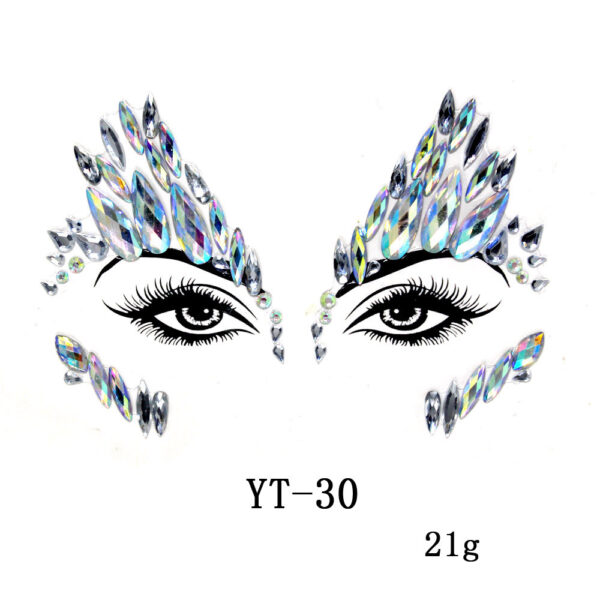 Drill Electric Syllable Rhinestone Face Sticker (Environmentally Friendly Resin) - Image 8