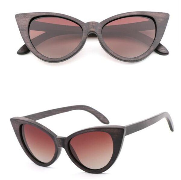 Bamboo Wood Glasses Cat Eye Polarized - Image 9