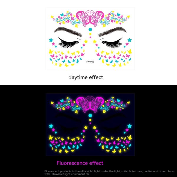Festival Fluorescent Face Pasters Waterproof Masquerade - Image 3