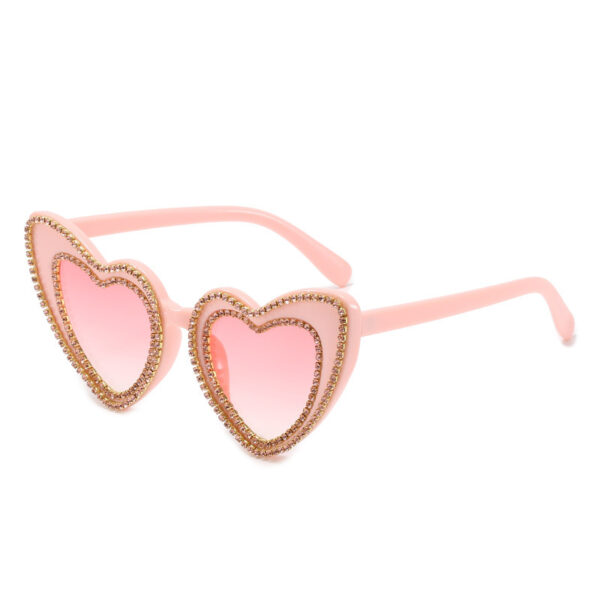Fashion Peach Heart Diamond Sunglasses - Image 4
