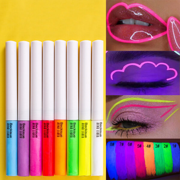 Cosmetic Pigment UV Neon Makeup Liquid Glitter Quick Dry Glow in the Dark