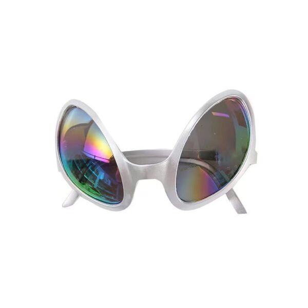 Alien Hair Hoop Silver Green Funny Glasses - Image 9
