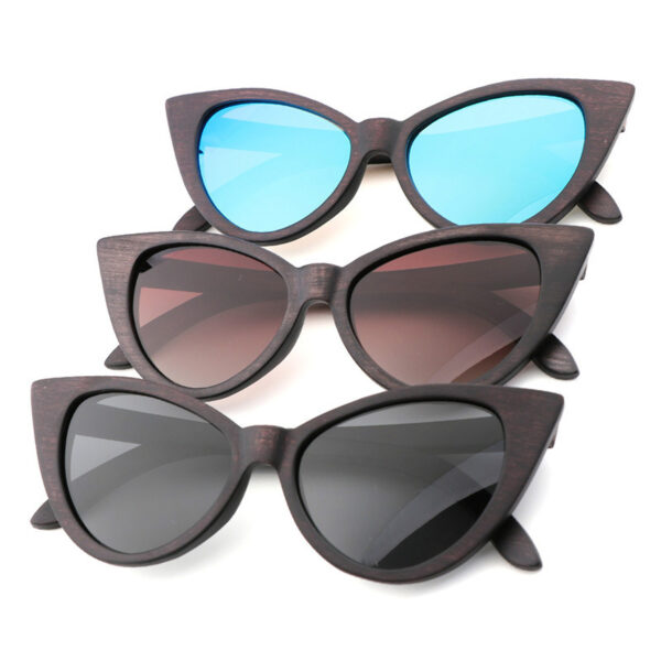 Bamboo Wood Glasses Cat Eye Polarized
