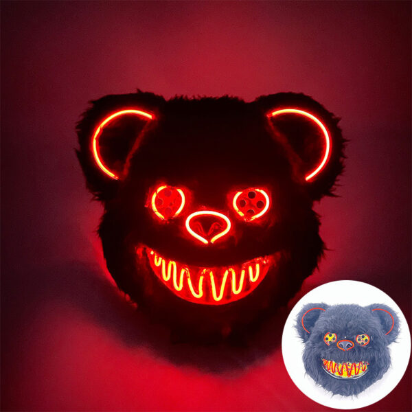 Horror Thriller Bloody Bear EL Luminous Music Festival Mask - Image 6