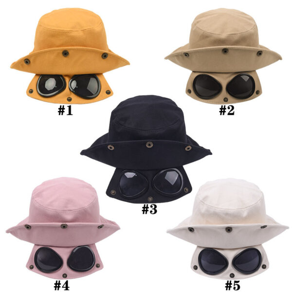 Funny Hip Hop Sunshade Sunglasses Bucket Hat - Image 3