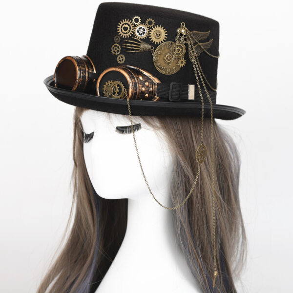 Gear Goth Glasses Retro Steampunk Topper Hat - Image 2