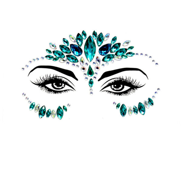 Acrylic Green Resin Diamond Face Sticker - Image 7
