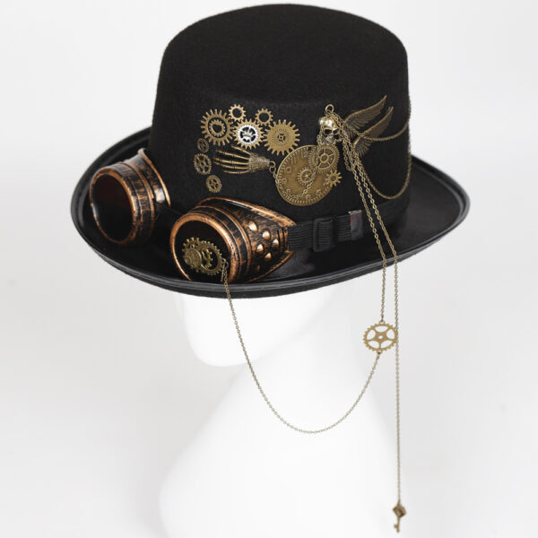 Gear Goth Glasses Retro Steampunk Topper Hat - Image 4