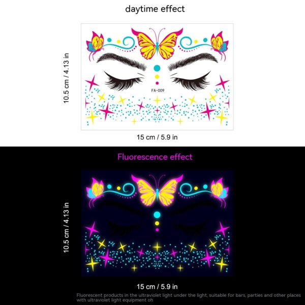 Festival Fluorescent Face Pasters Waterproof Masquerade - Image 10