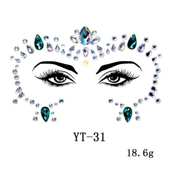 Drill Electric Syllable Rhinestone Face Sticker (Environmentally Friendly Resin) - Image 9