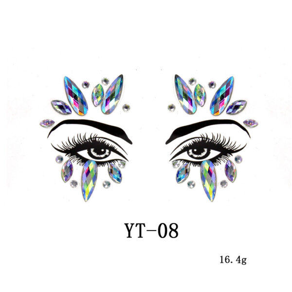 Drill Electric Syllable Rhinestone Face Sticker (Environmentally Friendly Resin) - Image 6