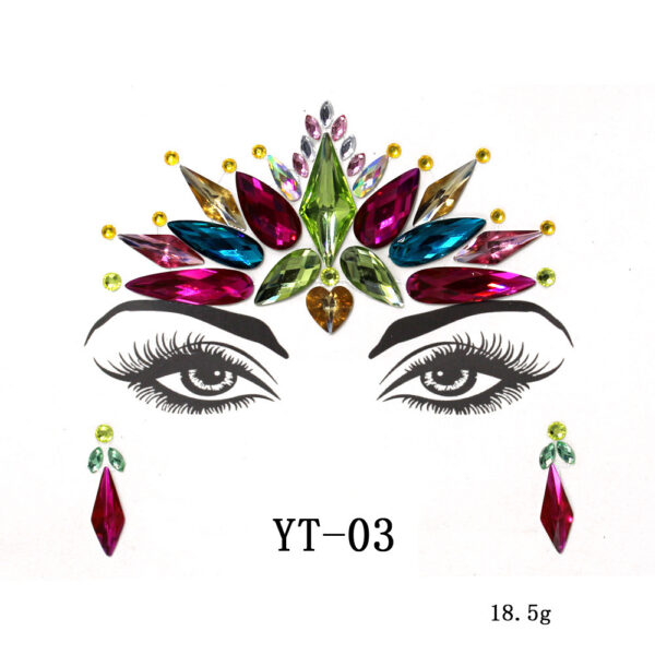 Drill Electric Syllable Rhinestone Face Sticker (Environmentally Friendly Resin) - Image 4